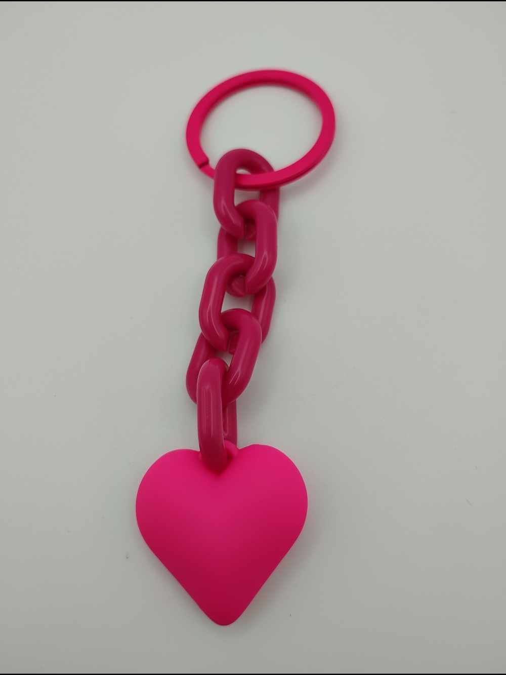 Pink Heart Chain Keyring - Women Accessories